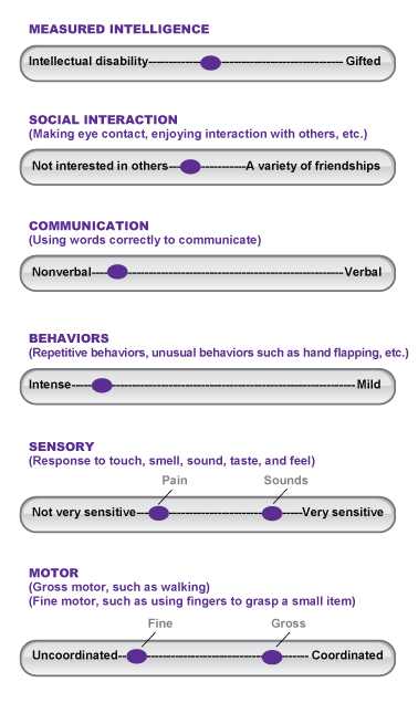 Graphic: Graph of Range of Symptoms for ASDs