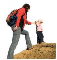 Photo: Mother hiking with child