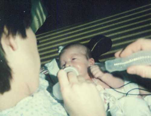 Catherine as an infant in the hospital