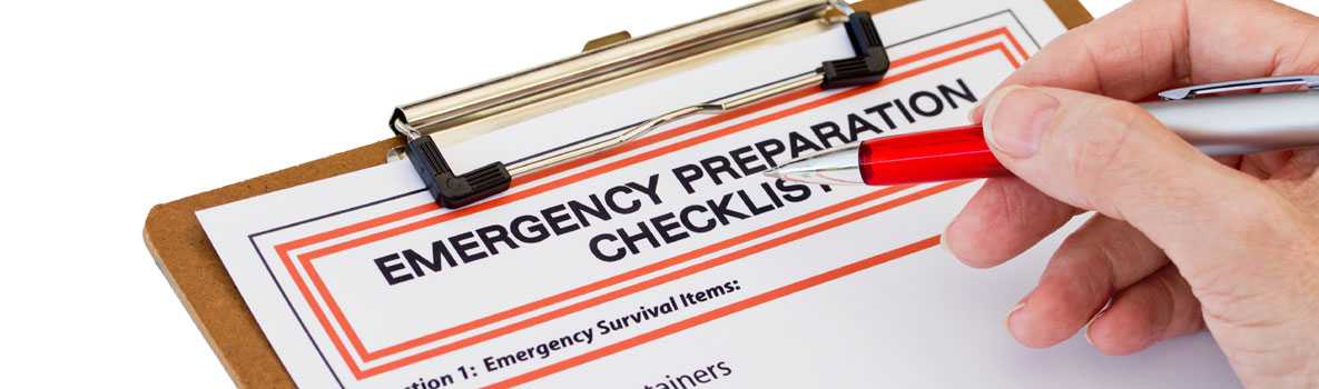 An emergency checklist