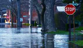 A flooded street