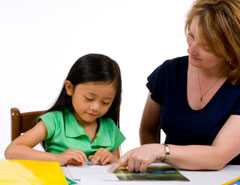 Girl being tutored