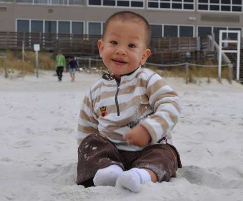 child on beach