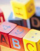 Baby playing with blocks