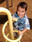 Boy playing on playground