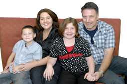 	Family sitting on the couch