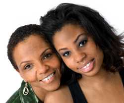 Mother and Daughter posing for picture