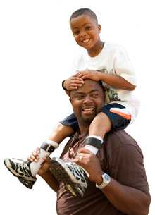 Boy on Dad's shoulders