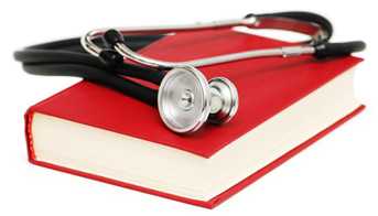 Stethoscope and book