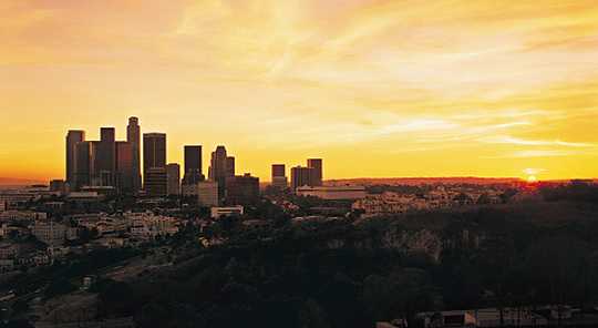 city skyline at night