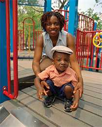 Mother and son at a playground