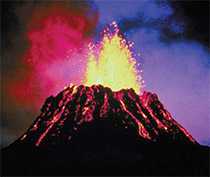 Image of erupting volcano