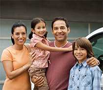 Family outside their home