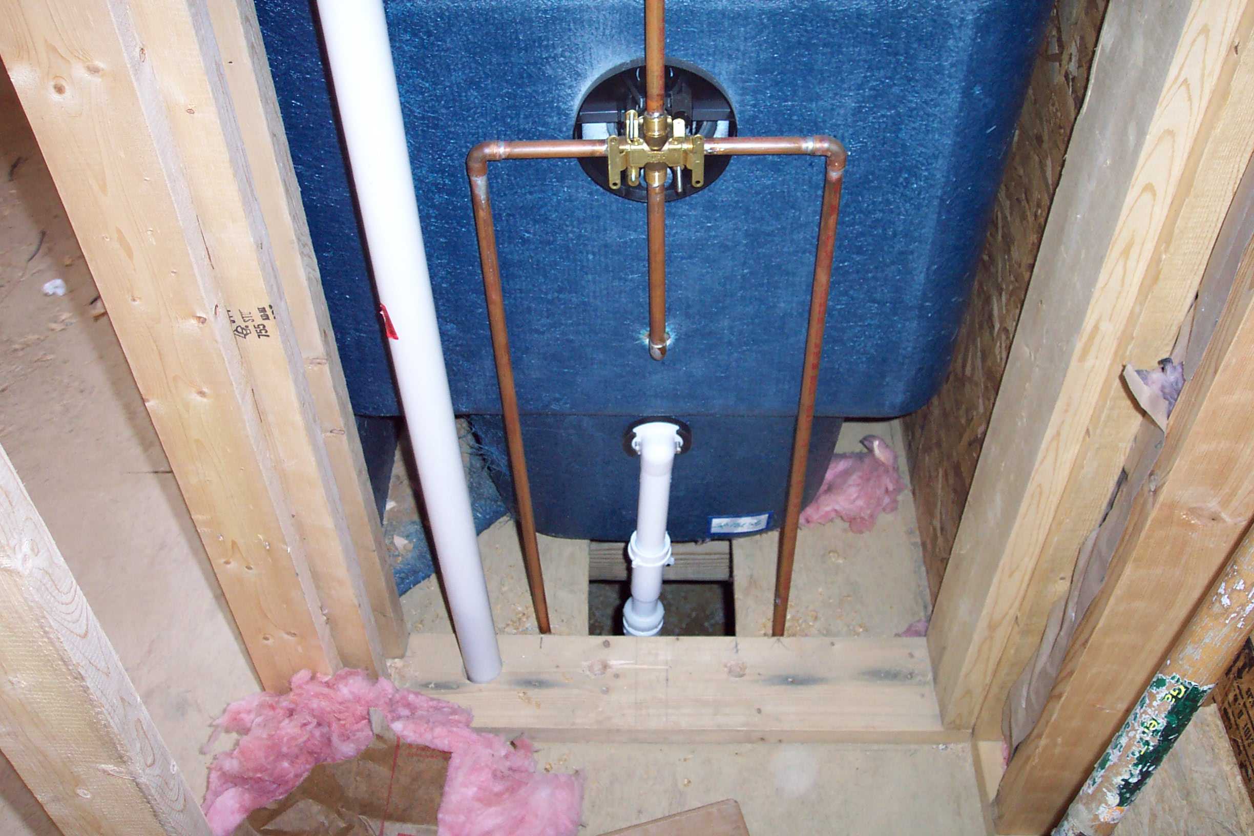 Figure 9.18d. Back of a Fiberglass Shower