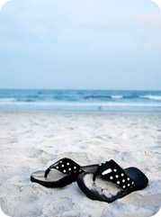 Sandals on a beach