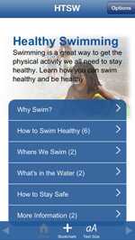 Thumbnail image of a screenshot from the Healthy Swimming mobile app