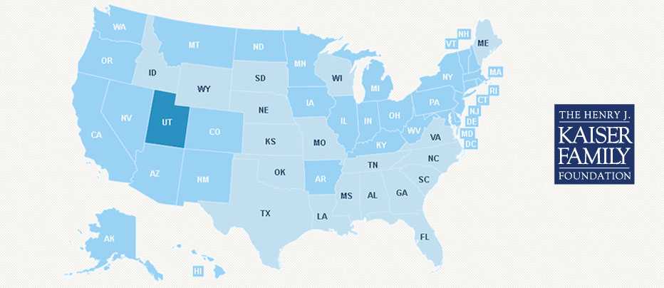 Map of the U.S. showing current status of the medicaid expansion decisions by state