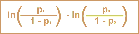 Equation: Gender effect is equal to the natural log of the probability of one gender taking supplements diviided by 1- the probability minus the natural log of the probabilty of the other gender taking supplements divided by 1 minus the probability.