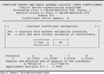 Figure 12. Module 4 - "Pause after each iteration" screen.