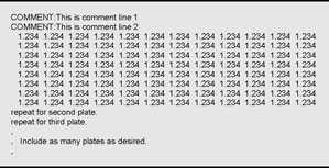 Figure 1. Uniform format for .DAT file required by program ELISA for Windows.