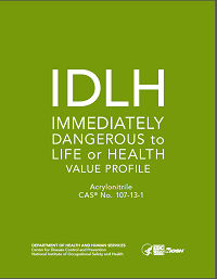 	Cover shot of Immediately Dangerous to Life or Health Value Profile for acrylonitrile 