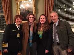 	L to R: Dori Reissman, Teresa Schnorr, Jessica Bilics, and Jon Stewart