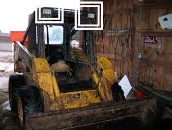 Figure 3. Non-aligned front lights on skid-steer loader.