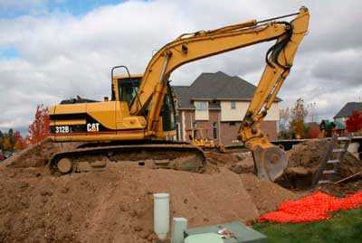 Position of excavator and spoils