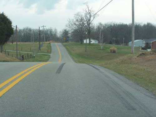 road the vehicle was traveling on.