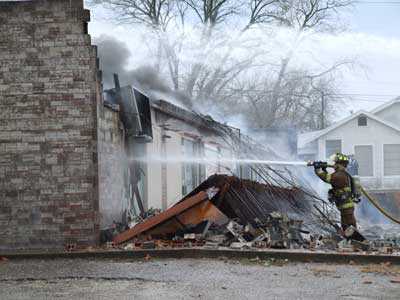 View from North end of building – post collapse.