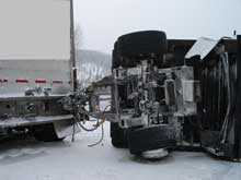 overturned trailer