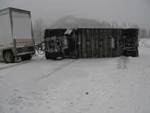 overturned trailer