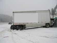 wrecked tractor trailer