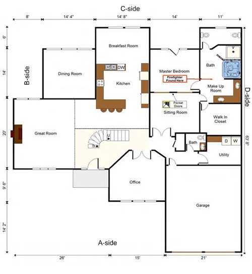 Building layout of 1st floor