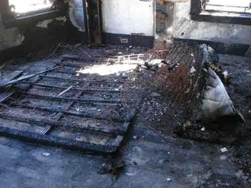 burned mattress