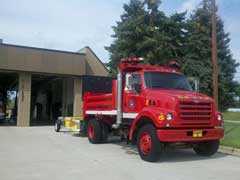 front view of surplus dump truck