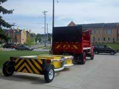 rear view of surplus dump truck