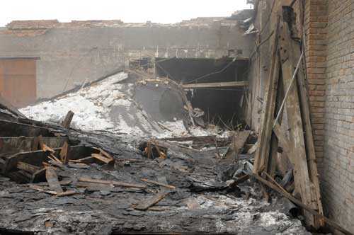 collapsed roof