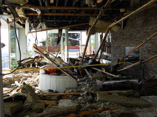 Collapsed ceiling