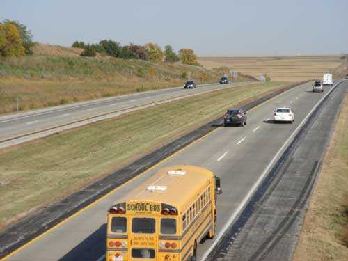 eastbound travel lanes