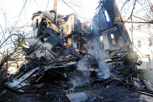 rear of structure after collapse