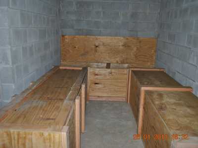 Photograph of the maze tunnel constructed of three plywood sections in an inverted “U” arrangement