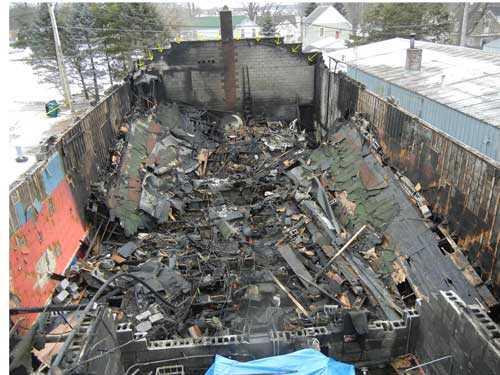 collapsed bowstring roof