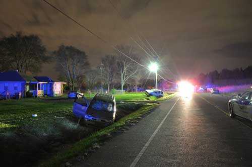 incident scene looking northbound