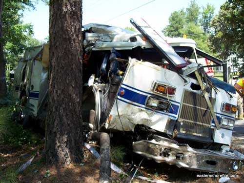 wrecked fire truck