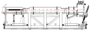 North side of flight conveyor. Note: The red line shows the location of the wire loop antenna