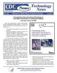 Image of publication Technology News 526 - Proceedings of the International Workshop on Rock Mass Classification in Underground Mining