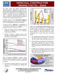 Image of publication Noncoal Contractor Mining Facts - 2004