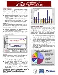 Image of publication Coal Operator Mining Facts - 2008