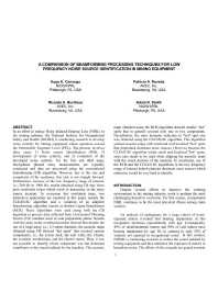 Image of publication A Comparison of Beamforming Processing Techniques for Low Frequency Noise Source Identification in Mining Equipment